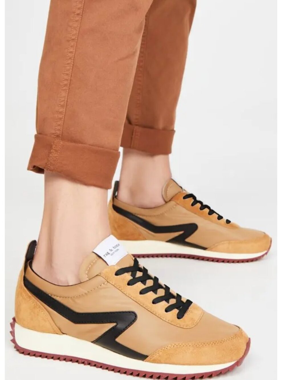 Rag & Bone Retro Runner Sneakers in Mustard - Women's Size 8 - Picture 2 of 13